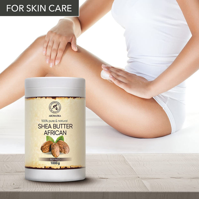 Shea Butter Refined 1000g - 100% Pure Shea Butter for Body Care - Hair - Face - Body Butter - Butyrospermum Parkii