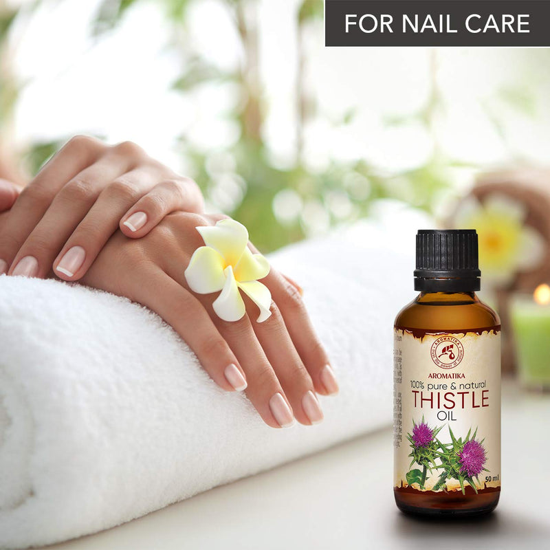Thistle Oil 1.7 oz (50ml) - Silybum Marianum Seed Oil - 100% Pure & Natural - Great Benefits for Skin - Hair - Face - Body Care - Glass Bottle - Oils Thistle