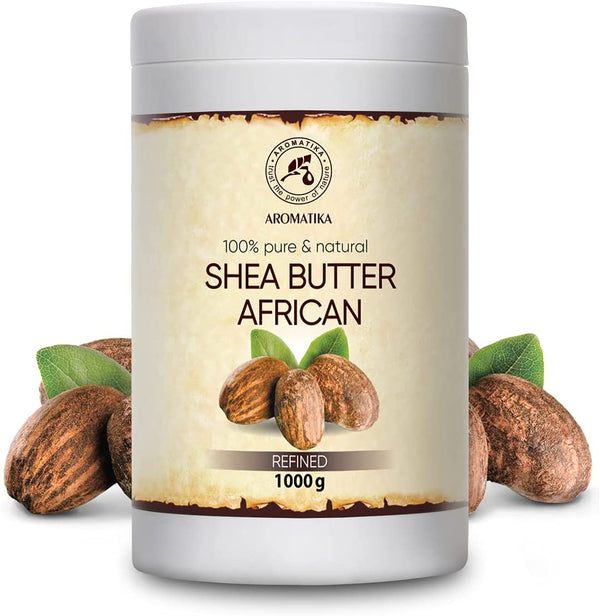 Shea Butter Refined 1000g - 100% Pure Shea Butter for Body Care - Hair - Face - Body Butter - Butyrospermum Parkii