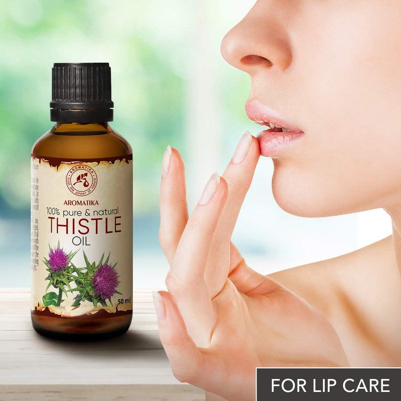 Thistle Oil 1.7 oz (50ml) - Silybum Marianum Seed Oil - 100% Pure & Natural - Great Benefits for Skin - Hair - Face - Body Care - Glass Bottle - Oils Thistle