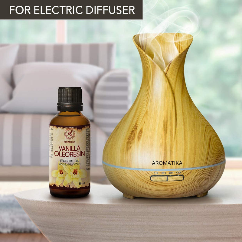 Vanilla Oleoresin Essential Oil 1.7 oz - 50ml - Vanilla Planifolia - 100% Pure for Aromatherapy Diffusers - for Skin & Hair Care - Oil Diffusers - Humidifier - Good Mood - Vanilla Scent