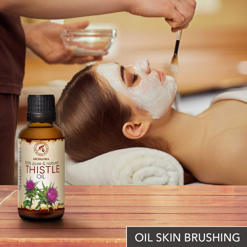 Thistle Oil 1.7 oz (50ml) - Silybum Marianum Seed Oil - 100% Pure & Natural - Great Benefits for Skin - Hair - Face - Body Care - Glass Bottle - Oils Thistle